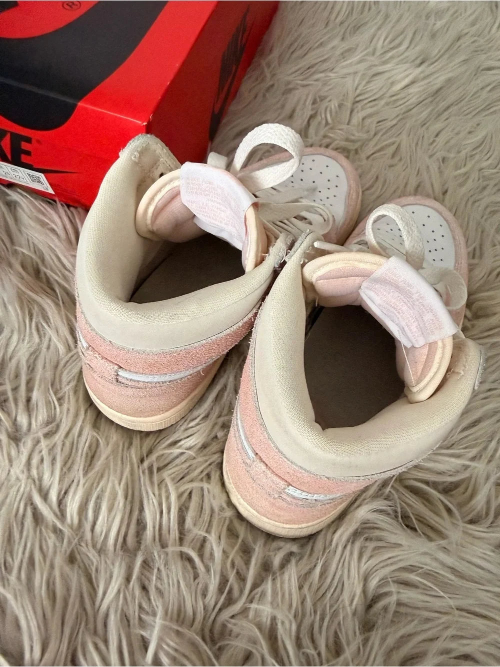Nike Women’s High-Top Sneakers — Light Pink & White